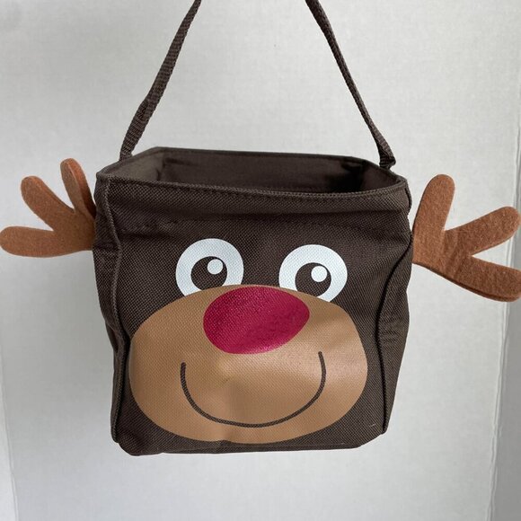Thirty One Small Square Organizing Utility Tote in Christmas Reindeer, 6" - Picture 2 of 11
